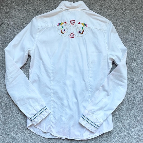 Vintage Lucky Brand woman’s blouse hand embroidered retro sz. M/L - Picture 6 of 9